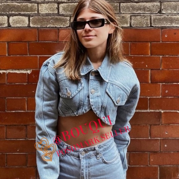 BLOGGERS FAV ZARA LONG SLEEVES CROPPED DENIM JEANS JACKET - Picture 10 of 15
